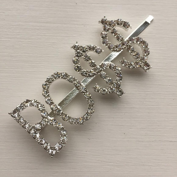 ⚜️[𝟯/$𝟭𝟴]⚜️BO$$ Crystal Silver Hairpin NEW - Picture 10 of 15